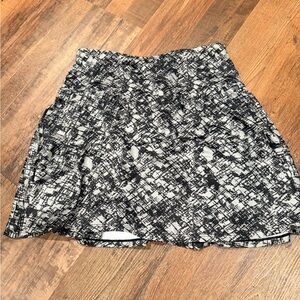 bcg Black and White Printed Skater Skirt